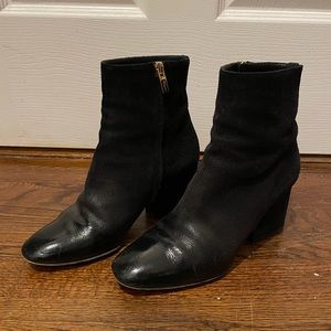 Salvatore Ferragamo Suede and Patent Boots